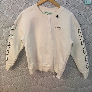 Off-White Cream Sweatshirt with Black Accents